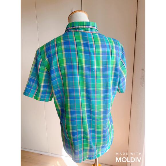 Vintage Blouse Plaid Womens Size Small Summer Vibes Cotton Twee Prep - Picture 4 of 8